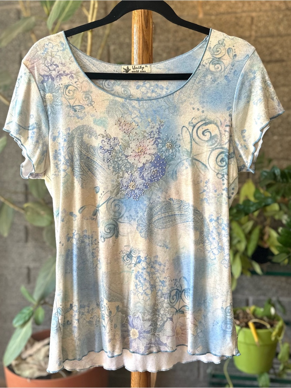 Unity World Wear Vintage Y2K Fairycore Washed Graphic Tee Shirt